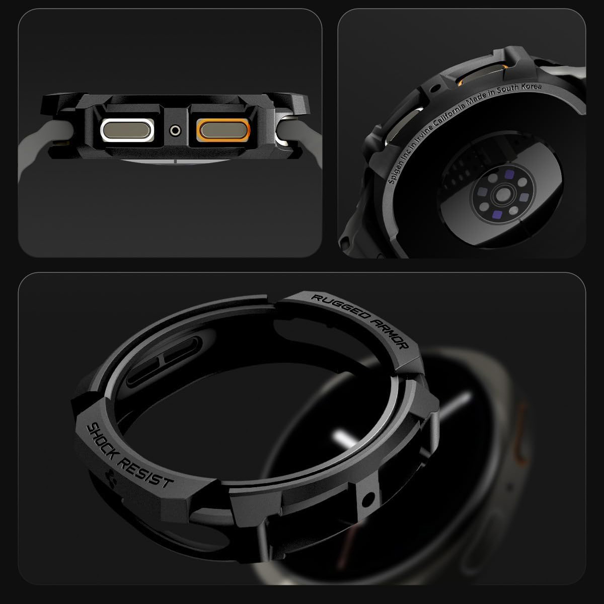 Etui Spigen Rugged Armor do Galaxy Watch 8 44 mm, czarne
